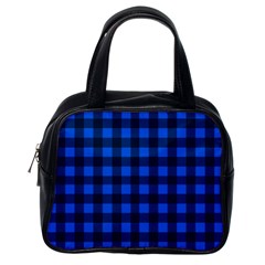 Blue And Black Plaid Pattern Classic Handbags (one Side) by Valentinaart