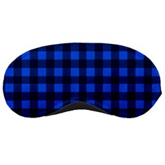 Blue And Black Plaid Pattern Sleeping Masks by Valentinaart