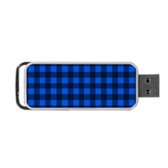 Blue And Black Plaid Pattern Portable Usb Flash (one Side) by Valentinaart