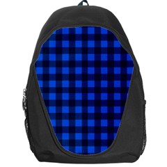 Blue And Black Plaid Pattern Backpack Bag by Valentinaart