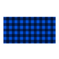 Blue And Black Plaid Pattern Satin Wrap by Valentinaart