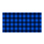 Blue and black plaid pattern Satin Wrap Front