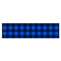 Blue And Black Plaid Pattern Satin Scarf (oblong) by Valentinaart