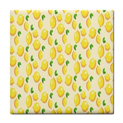 Pattern Template Lemons Yellow Tile Coasters by Nexatart