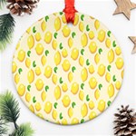 Pattern Template Lemons Yellow Ornament (Round) Front