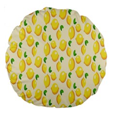 Pattern Template Lemons Yellow Large 18  Premium Round Cushions by Nexatart