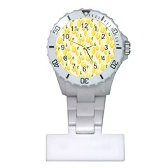 Pattern Template Lemons Yellow Plastic Nurses Watch by Nexatart