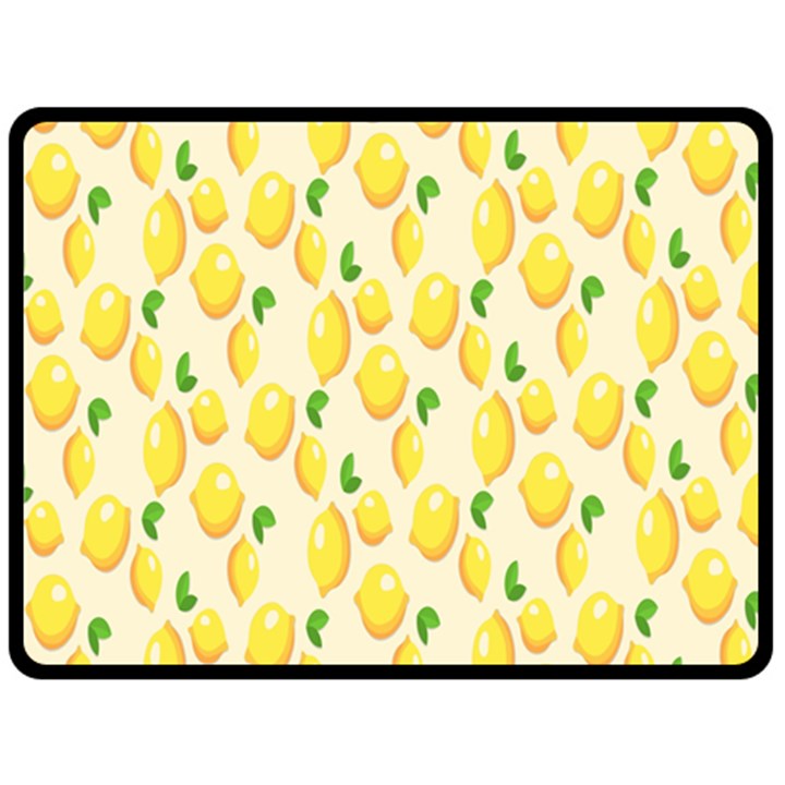 Pattern Template Lemons Yellow Double Sided Fleece Blanket (Large) 