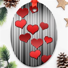 Valentines Day Pattern Ornament (oval) by Valentinaart