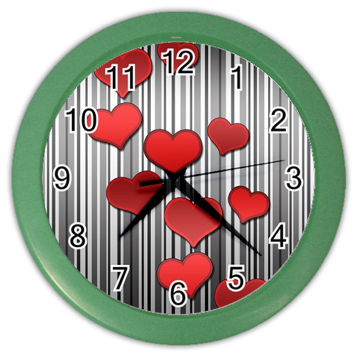 Valentines day pattern Color Wall Clocks