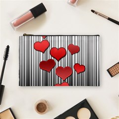 Valentines Day Pattern Cosmetic Bag (medium)  by Valentinaart