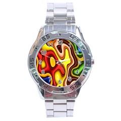 Pattern Background Structure Stainless Steel Analogue Watch by Nexatart