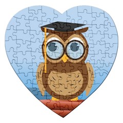 Read Owl Book Owl Glasses Read Jigsaw Puzzle (heart) by Nexatart