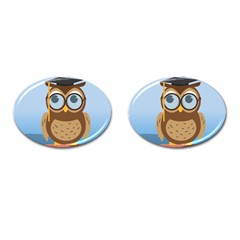 Read Owl Book Owl Glasses Read Cufflinks (oval) by Nexatart