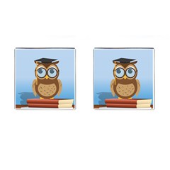 Read Owl Book Owl Glasses Read Cufflinks (square) by Nexatart