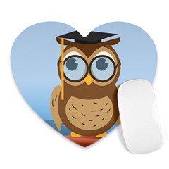 Read Owl Book Owl Glasses Read Heart Mousepads by Nexatart