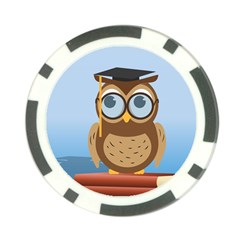 Read Owl Book Owl Glasses Read Poker Chip Card Guard (10 Pack) by Nexatart