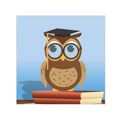 Read Owl Book Owl Glasses Read Small Satin Scarf (square) by Nexatart