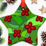 Flowers Star Ornament (Two Sides) Front