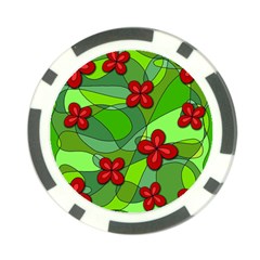 Flowers Poker Chip Card Guard by Valentinaart