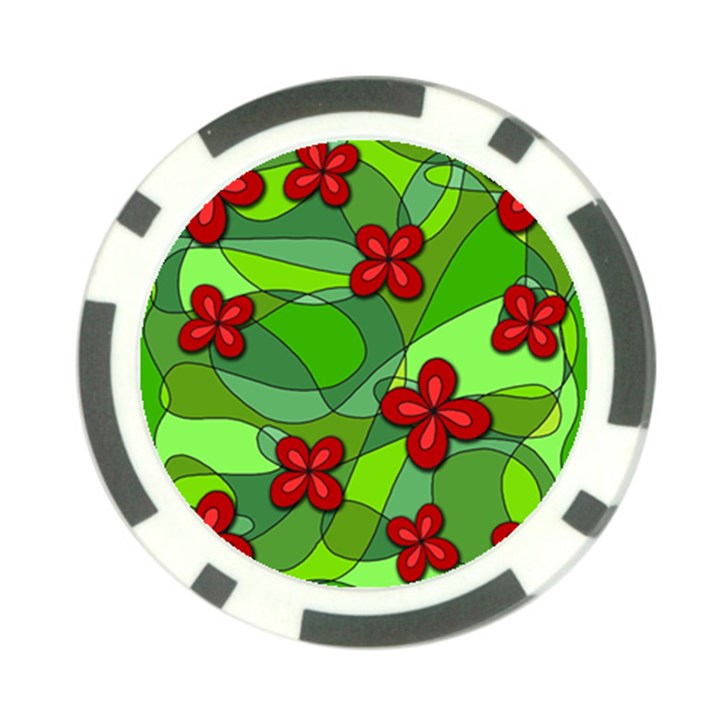 Flowers Poker Chip Card Guard