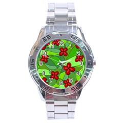 Flowers Stainless Steel Analogue Watch