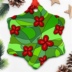 Flowers Snowflake Ornament (two Sides)