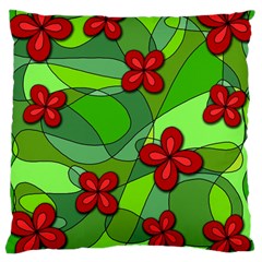 Flowers Large Cushion Case (two Sides) by Valentinaart