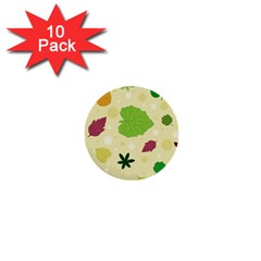 Leaves Pattern 1  Mini Buttons (10 Pack)  by Nexatart