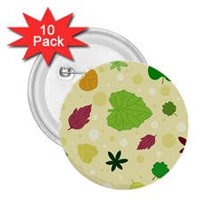 Leaves Pattern 2 25  Buttons (10 Pack)  by Nexatart