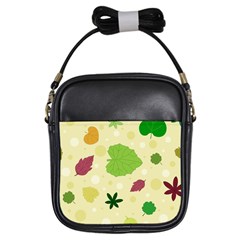 Leaves Pattern Girls Sling Bags by Nexatart