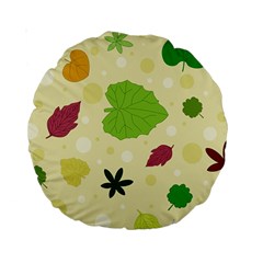 Leaves Pattern Standard 15  Premium Round Cushions