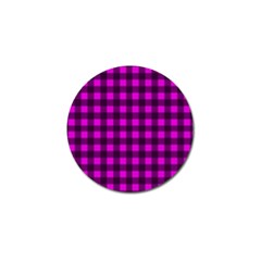 Magenta And Black Plaid Pattern Golf Ball Marker (4 Pack) by Valentinaart