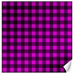 Magenta And Black Plaid Pattern Canvas 12  X 12   by Valentinaart