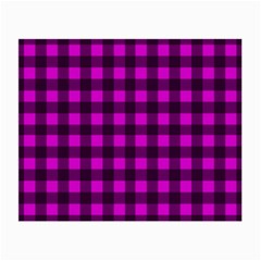 Magenta And Black Plaid Pattern Small Glasses Cloth (2-side) by Valentinaart