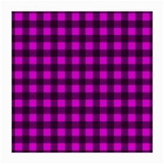 Magenta And Black Plaid Pattern Medium Glasses Cloth by Valentinaart