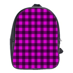 Magenta And Black Plaid Pattern School Bags(large)  by Valentinaart