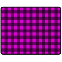 Magenta And Black Plaid Pattern Fleece Blanket (medium)  by Valentinaart