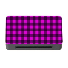 Magenta And Black Plaid Pattern Memory Card Reader With Cf by Valentinaart