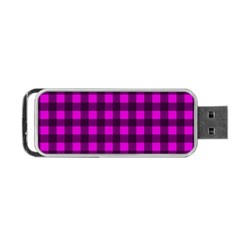 Magenta And Black Plaid Pattern Portable Usb Flash (two Sides) by Valentinaart