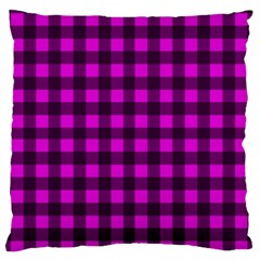 Magenta And Black Plaid Pattern Large Flano Cushion Case (one Side) by Valentinaart