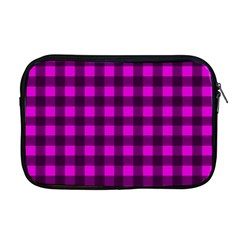 Magenta And Black Plaid Pattern Apple Macbook Pro 17  Zipper Case