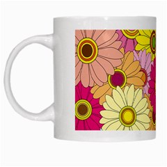 Floral Background White Mugs