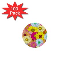 Floral Background 1  Mini Buttons (100 Pack) 