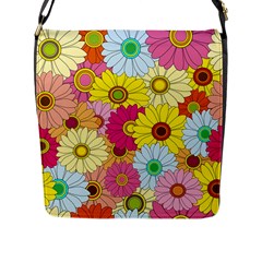 Floral Background Flap Messenger Bag (l)  by Nexatart