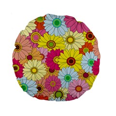 Floral Background Standard 15  Premium Flano Round Cushions by Nexatart