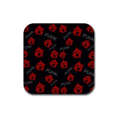 Anarchy Pattern Rubber Coaster (square)  by Valentinaart