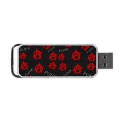 Anarchy Pattern Portable Usb Flash (one Side) by Valentinaart