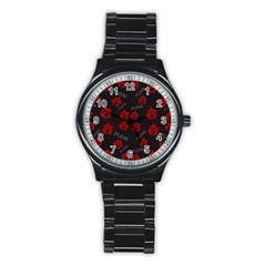 Anarchy Pattern Stainless Steel Round Watch by Valentinaart