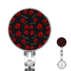 Anarchy Pattern Stainless Steel Nurses Watch by Valentinaart